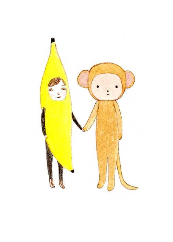 Banana meets Monkey - LARGE 8 x 10 Print