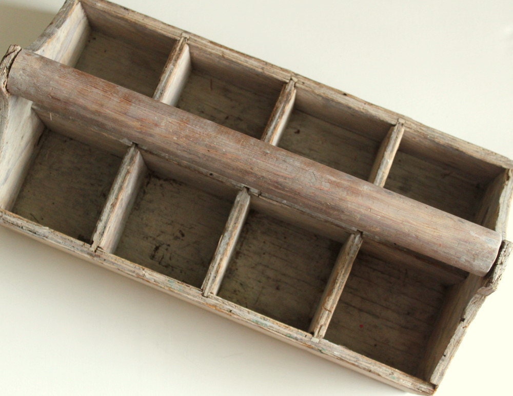 Primitive Antique Wooden Handled Crate by Uptown Vintage