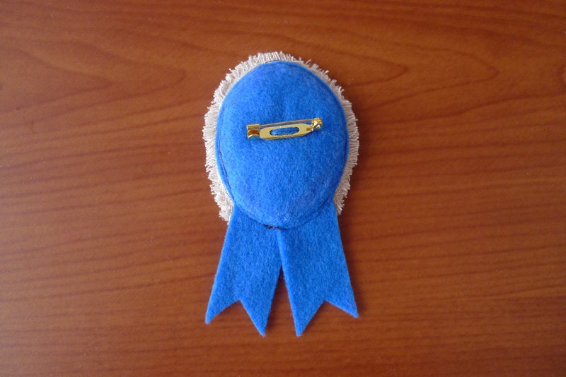 Medal Brooch - Embroidered Superhero Dog