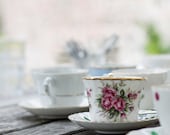 Tea cup with rose - 6 x 6 fine art photography print