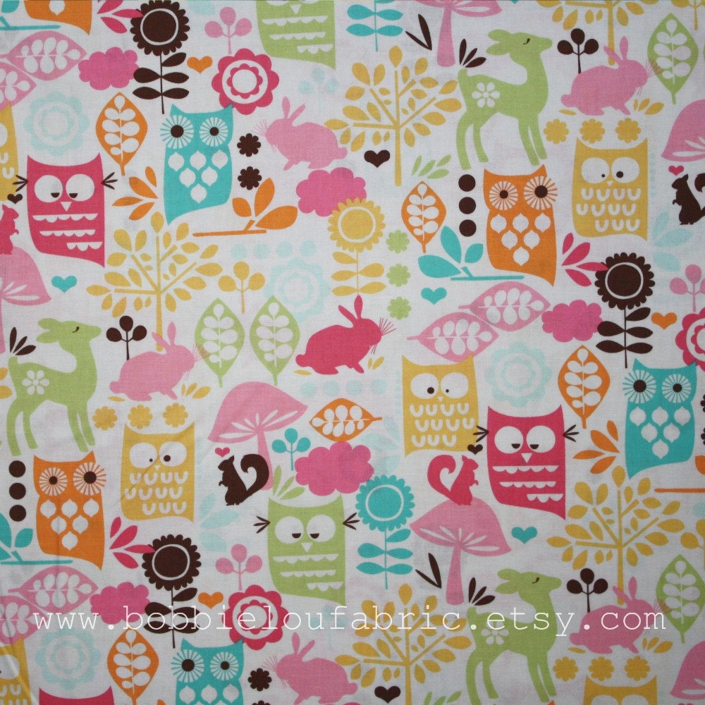 Michael Miller Forest Life in Watermelon - Fat Quarter