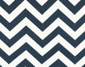 Premier Prints Fabric Zig Zag Chevron in Navy Blue and White Twill - 1 yard