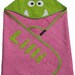 Pink Monster Baby Hooded Towel (with name)