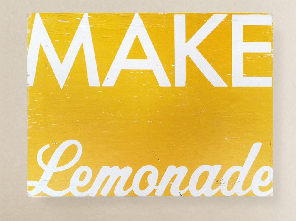 Make Lemonade 21x29 Outdoor wall art, Wall art, Typography wall art