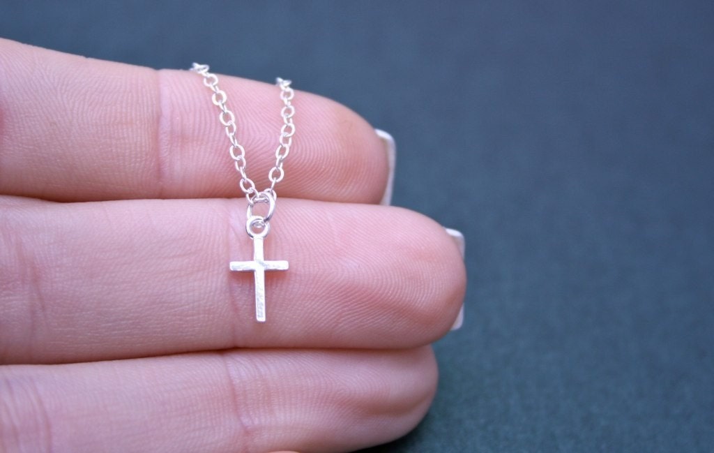 Teeny Tiny Silver Cross Necklace