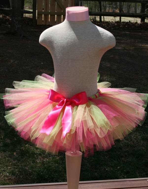 Raspberry Limeaid Tutu  Great for Summer Sizes Newborn to 6 Ships in 2-3 DAYS