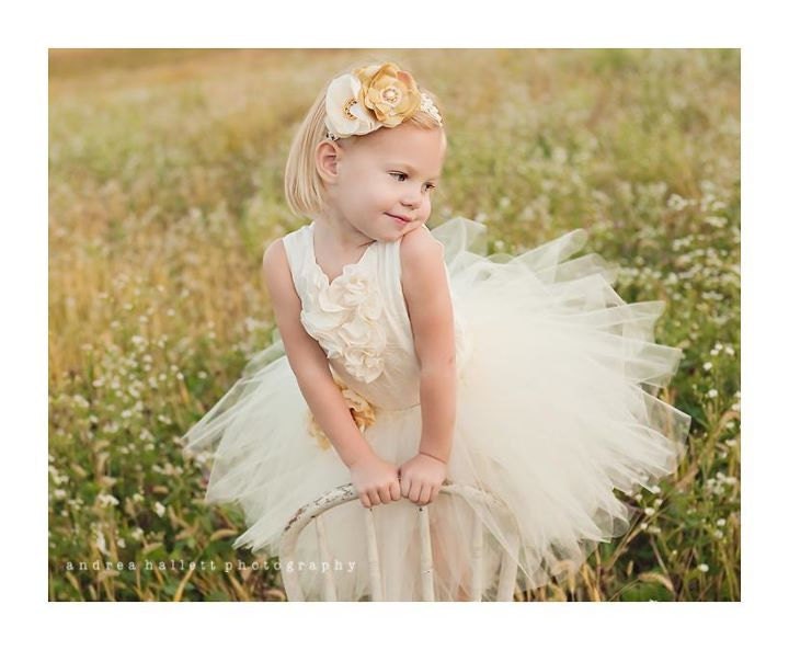 The Elena Tutu Classy, Elegant longer and very full tutu with Flower Ships in 2-3 DAYS