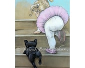 French Bulldog Little Ballerina Girl Original Painting