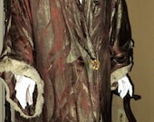 1920's Art Deco Lame Opera Cocoon Coat with Chinchilla Collar and Cuffs Good size wearable