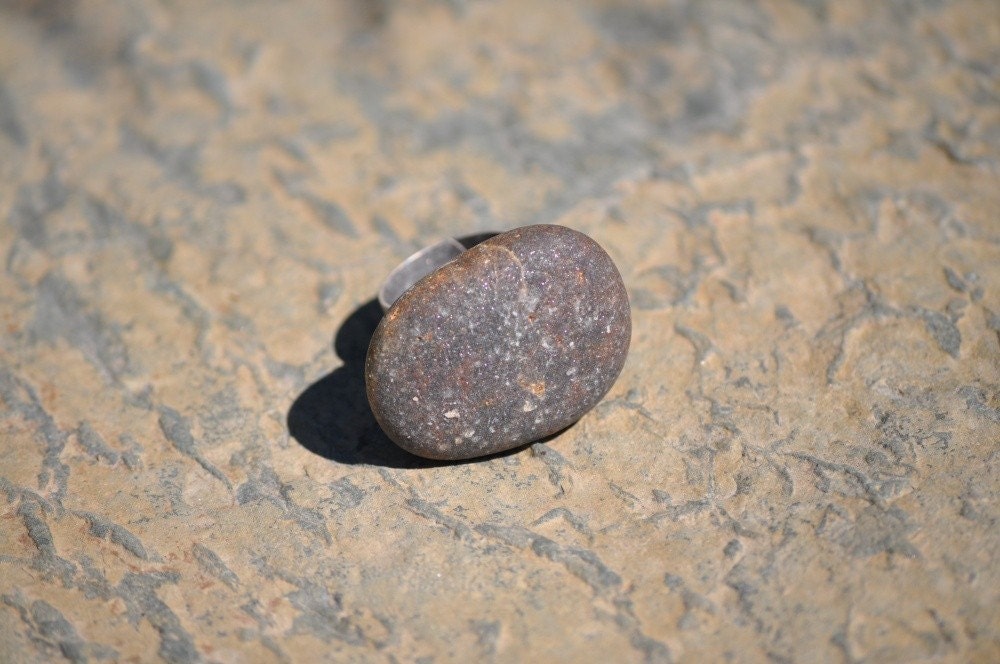 Natural Stone Adjustable Ring - Desert Sparkle
