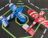 Custom Recycled Soda Can Airplanes, Set of 4 Your Choice