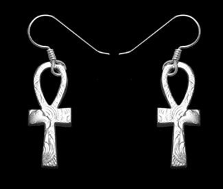 Ankh Earrings Ancient Egyptian Fashion Sterling Silver Jewelry