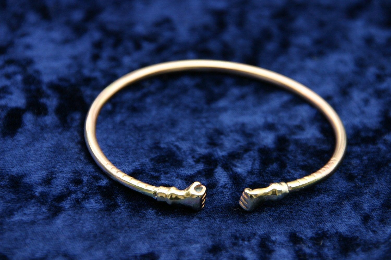 Retro Jewelry Brass Bracelet 80s Fist Style Fits Up to Size 7 inch Wrist
