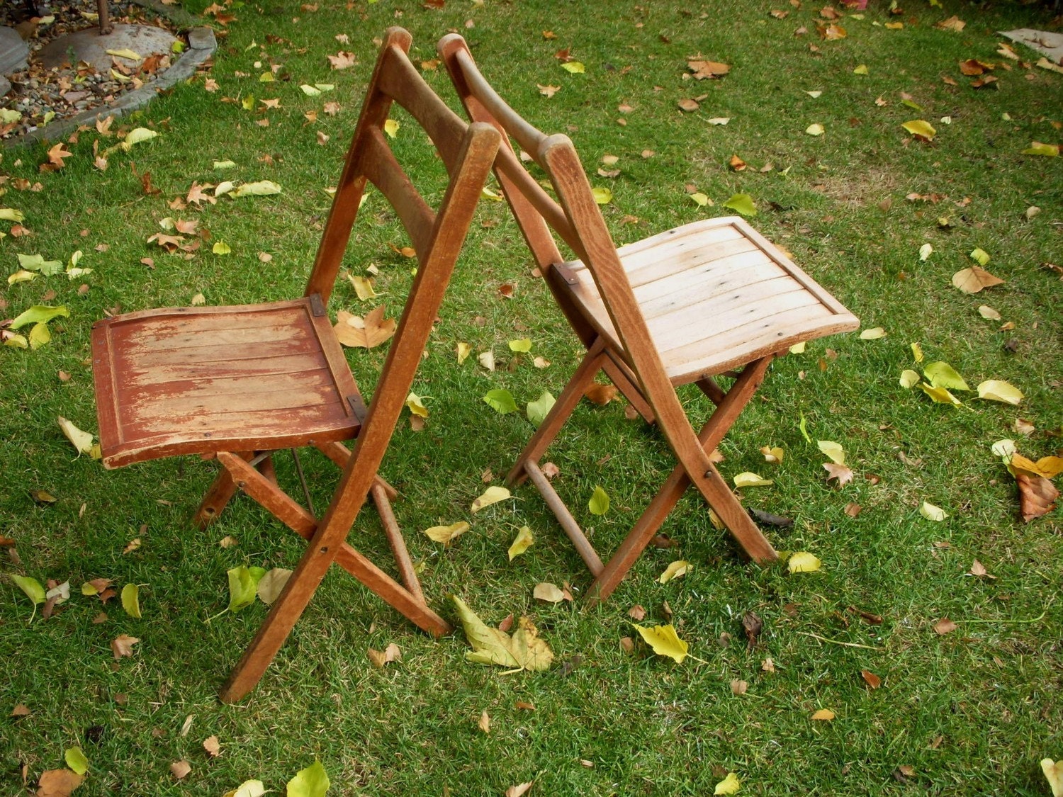 Antique Wood Folding Chair, Shabby Cottage, French Country, Paris Apartment