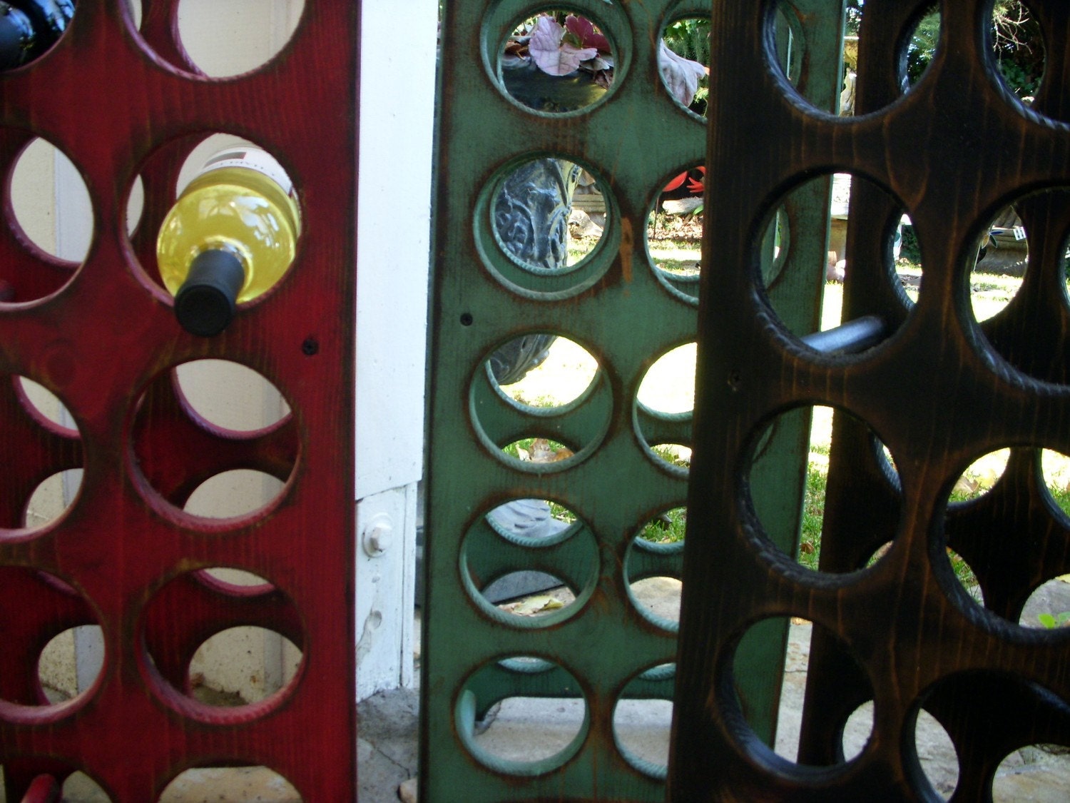 Wooden Wine Rack - Shabby - Cottage Chic - Holds 11 Bottles - Handcrafted - Tall