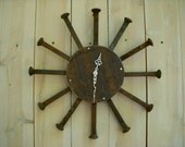 Clock - Railroad Spikes - Found and Recycled Items