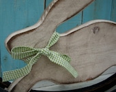 Handmade Wooden Rabbit - Rocking Rabbit - Handcrafted By Honeystreasures - Shabby Home Decor