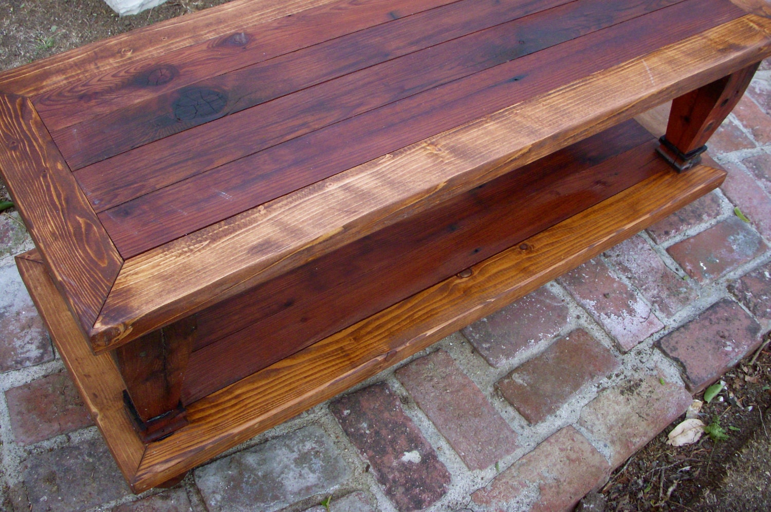 Wood - Coffee Table - Shabby Furniture - Cottage Chic, Handmade - Cottage - Wooden Stained, Painted - 20 Inch Wide