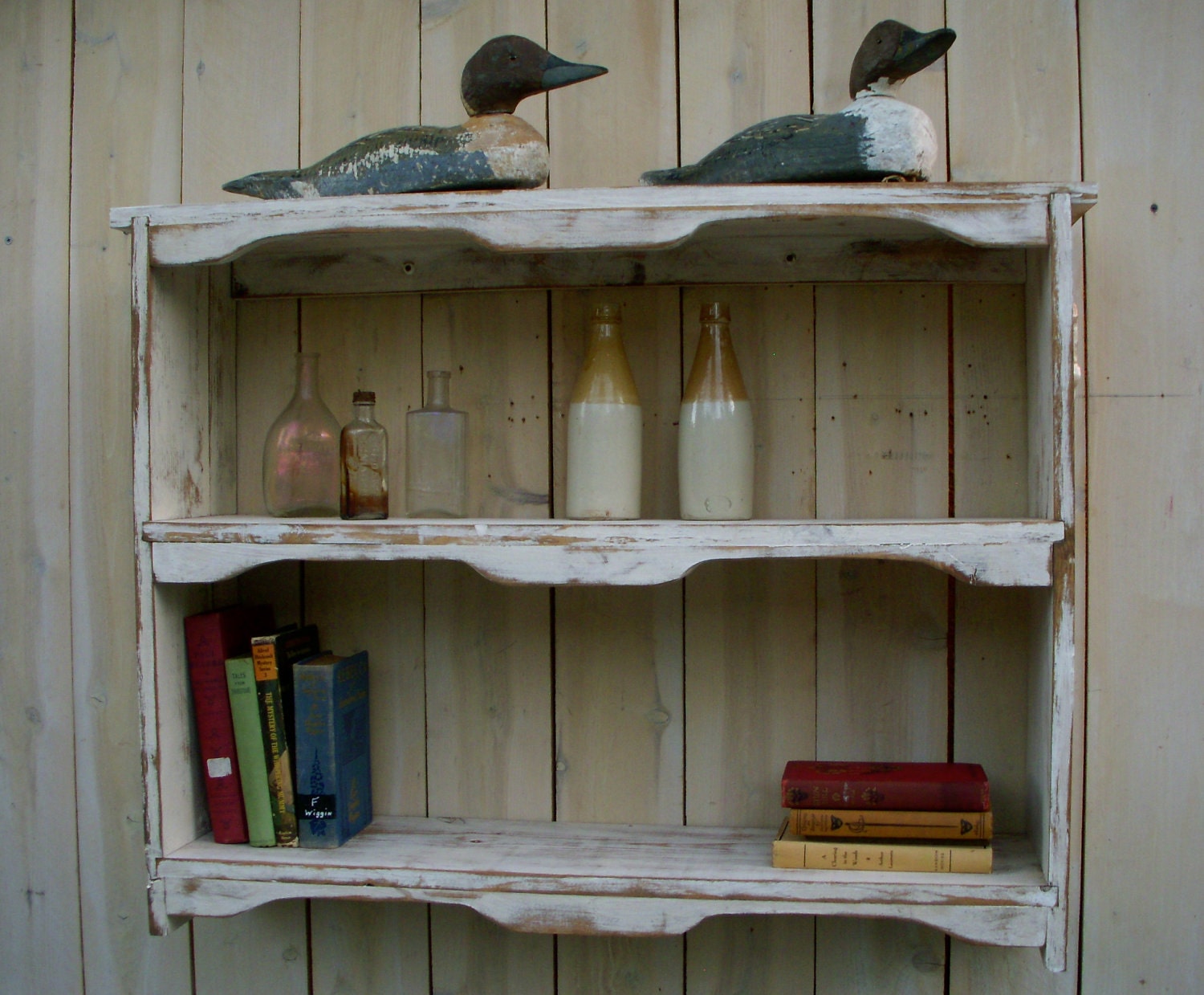 Wood Wall Shelf - Shabby Furniture, Chic Cottage, French Country, The Nora Shelf - Antique Color Choice