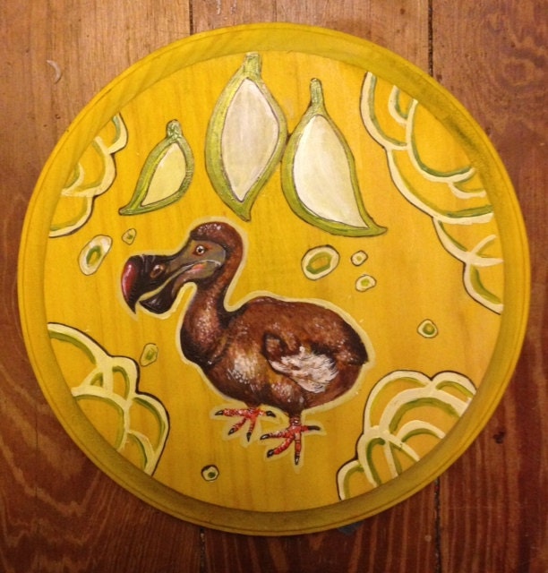 DODO Bird Original Art Acrylic and Ink on Wood Whimsical Artwork