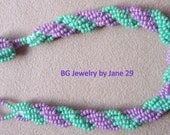 Lilac and Spring Green Double Spiral Bracelet