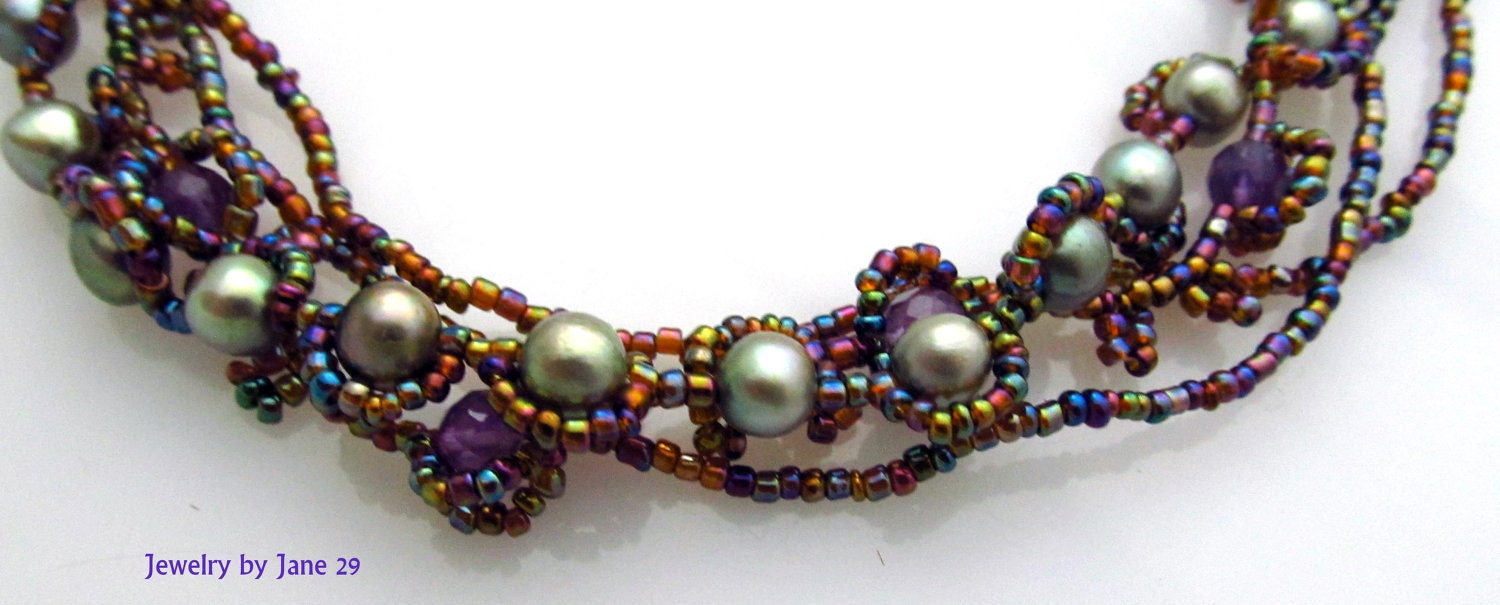 Amethyst and Pearl Necklace