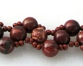 RAW Natural Red Brecciated Rainbow Jasper Bracelet