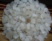 Genuine Pure Sea Glass Beach Surf Tumbled White Clear Snow  sugar Wedding seaglass 50 Pieces each lot