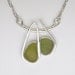 Sea Glass Jewelry - Sterling Olive Green Sea Glass Necklace