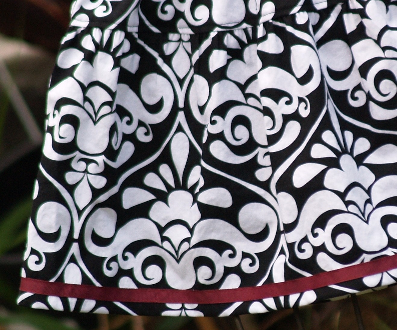 Girls Boutique Skirt Black Damask Handmade Baby Toddler 6mos to 10