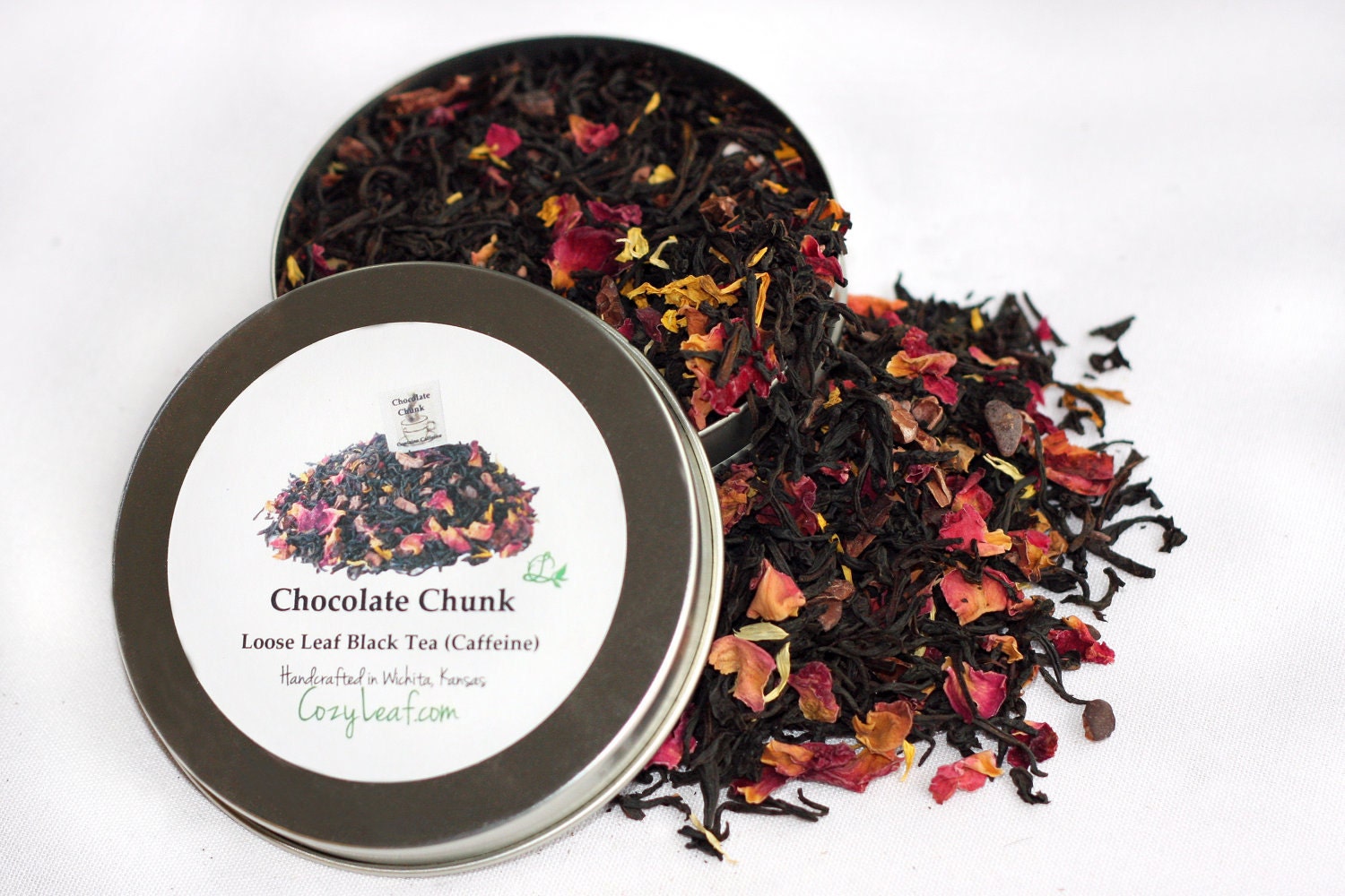 Chocolate Chunk Loose Leaf Tea Tin 20 Cups of brewed Tea