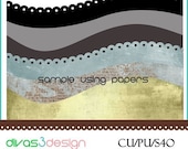 3 Digital Scrapbook Curved Borders Template Commercial Use Instant Download