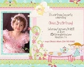 Photo Birthday Invitation Dress Up Tea Party 1