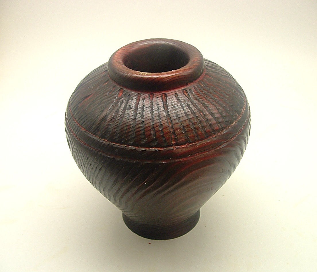 Textured Western Cedar Jar Vase