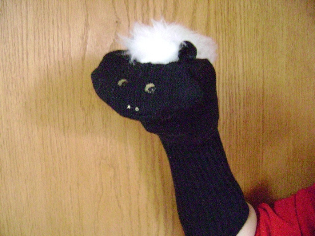 Skunk Sock Puppet from Puppets by Margie