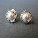 Pearl Earrings, Pearl Studs, Sterling Silver, Wire Wrapped Pearls, Everyday Jewelry, Bridal Party, Friend, Birthday,Bridesmaids Gift