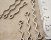 SIX Oxidized Hand Forged Copper Squiggle Links in Three Sizes
