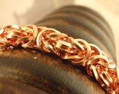 Square Raw Copper Byzantine Chainmaille Bracelet Kit - On Edge Square Rings