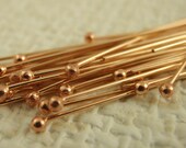 SALE 50 Solid Bronze Stunning Ball Head Pins - 24 gauge - 1 1/4 inch long