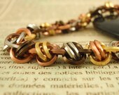 Bracelet and Earring Kit - Square Mixed Metals Twist of Fate Chainmaille - Unique Non Tarnish On Edge Rings