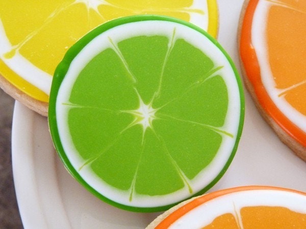 Citrus Hand Decorated Sugar Cookies - 1 Dozen