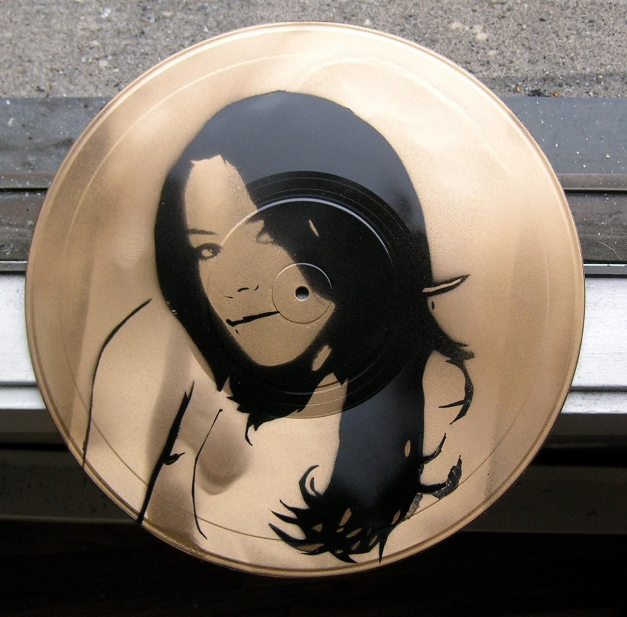 Aaliyah Spray-Painted on Record (Vinyl) BUY any 3 RECORDs get any 4th FREE