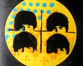 Beatles Hard Days Night Painting Spray-Painted on Record (Vinyl) BUY any 3 RECORDS get a 4th FREE