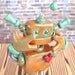 Patina Pete Garden Robot Sculpture - WILL Guard Your House Plants From EVIL - Clay, Wire, Paint