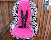 Zebra with Hot Pink Toddler Car Seat Cover