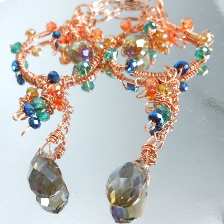 Stormy Boho Wirewrapped Earrings