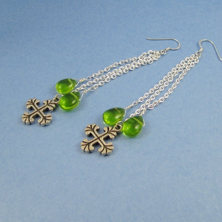 Damsel Drop Earrings  Emerald