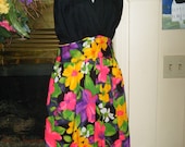 Glamorous Bombshell  deep v neon floral 60s garden party dress size medium