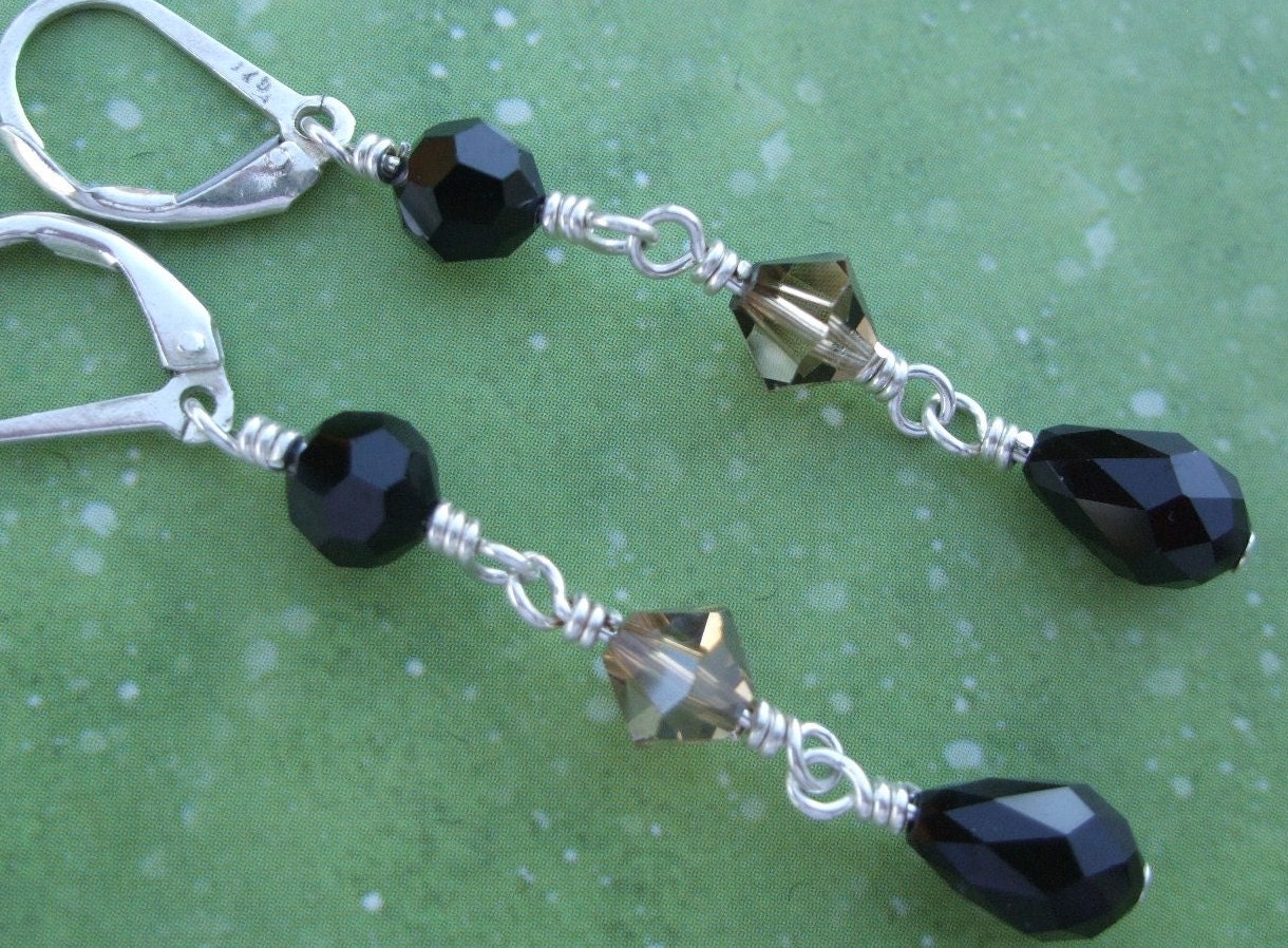 Swarovski crystal and sterling silver earrings