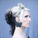 Black Butterfly Earrings in Eco Felt with Black Rhinestones and Glitter